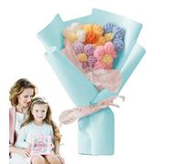 Generico Bouquet All'Uncinetto Fatto A Mano, Composizione Lavorata A Maglia, Fiori Artificiali, Regalo Per San, Festa Della Mamma, Compleanno, Anniversario | Fiori Finti Con Confezione Raffinata