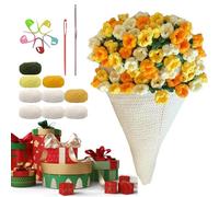 Generico Bouquet Blanket Kit - Flower Crochet Knitting Set, Handmade Gift Crafting | Romantic Home Decor Throw, Birthday Surprise, Personalized Mother Day Present For Women Mom