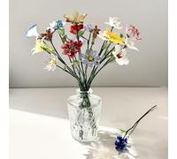 Generico Bouquet Di Fiori Di Nascita In Vetro Fatto A Mano, Fiore Di Nascita In Vetro, Set Regalo Floreale Artigianale For Compleanni, Anniversari, Decorazioni For La Casa