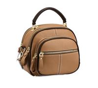 Generico Bousalutend Crossbody Bag, Adjustable Wide Shoulder Strap Multifunctional Compartments Leather (Khaki)