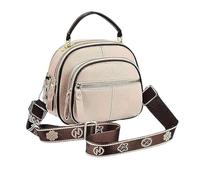 Generico Bousalutend Crossbody Bag,Bousalutend Purse, Multifunctional Compartments Adjustable Wide Strap Leather Crossbody Bag (Apricot)