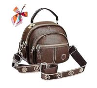 Generico Bousalutend Crossbody Bag, Classic Multifunctional Compartment Adjustable Wide Shoulder Strap Leather Crossbody Bag (Coffee)