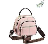 Generico Bousalutend Crossbody Bag Classic Multifunctional Compartments Adjustable Wide Shoulder Strap Leather Crossbody Bag for Woman, for Work, Travel, Shopping (Pink)