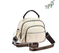 Generico Bousalutend Crossbody Bag Classic Multifunctional Compartments Adjustable Wide Shoulder Strap Leather Crossbody Bag for Woman, for Work, Travel, Shopping (White)