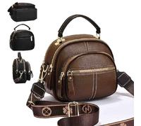 Generico Bousalutend Crossbody Bag,Classic Multifunctional Compartments,Adjustable Wide Shoulder Strap Leather Crossbody Bag (Brown)