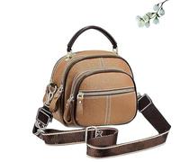 Generico Bousalutend Crossbody Bag Classic Multifunctional Compartments Adjustable Wide Shoulder Strap Leather Crossbody Bag for Woman, for Work, Travel, Shopping (Coffee)
