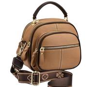 Generico Bousalutend Crossbody Bag, Multifunctional Stylish Compartment Shoulder Strap Leather Bag, Stylish Small Crossbody (Khaki)