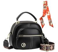 Generico Bousalutend Crossbody Bags For Women, Multifunctional Compartments Adjustable Wide Shoulder Strap Leather Crossbody Bag(black