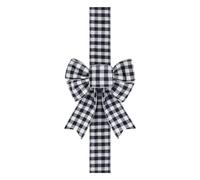 Generico Bow Decor - Fabric, 78in Door Bow Vintage Check Design | Reusable And Versatile Christmas Ribbon Decoration, Holiday Wreath Accessory for Doors, Cabinets, Fireplaces, Parties