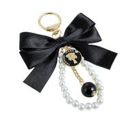 Generico Bow Key Chain - Pearl Pendant Bag Charm | Stylish Hangable Ornament With Elegant Design For Women, Men, Girls, And Boys, Perfect For Purse, Wallet, Backpack, Mobile Phone, Or Car Accessory