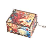 Generico Box di Musica in Legno - Scatola di Musica in Legno con Arricchioni A Mano | Scatole Musicali Incise Vintage con Melodia di Halloween Display da Collezione di Halloween, Birthday