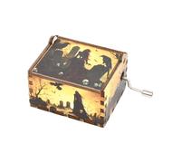 Generico Box di Musica in Legno - Scatola di Musica in Legno con Arricchioni A Mano | Scatole Musicali Incise Vintage con Melodia di Halloween Display da Collezione di Halloween, Birthday