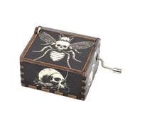Generico Box di Musica in Legno - Scatola di Musica in Legno con Arricchioni A Mano | Scatole Musicali Incise Vintage con Melodia di Halloween Display da Collezione di Halloween, Birthday