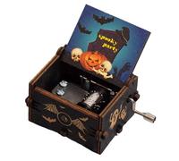 Generico Box Musicale A Mano Mano in Legno - Box Musicale in Legno Classico - Box Musicale A Tema Halloween | Scatola di Melodia Musicale Vintage | Scatola Elegante della Musica di Halloween Wind-Up