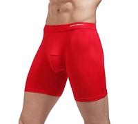 Generico Boxer Uomo Elasticizzati Lunghi - Mutande Cotone Uomo Taglie Forti Tinta Unita Intima con Elastico No Stress Trunks Lavabili E Leggeri Anti-Sfregamento Aderenti Mutande da Allenamento Corsa