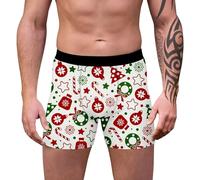 Generico Boxer Uomo - Mutande di Natale Uomo Biancheria Intima di Media Lunghezza con Stampa a Cartoni Animati per Un Comodo utilizzo Quotidiano Perfetta per Le Vacanze e (White XL)