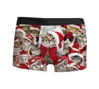 Generico Boxer Uomo Rosso Elasticizzato Leggero- Mutande Divertenti Uomo con Simpatica Stampa Slip Morbido E Traspirante Pantaloncini Funky Confortevole Adatto Come Regalo di Natale