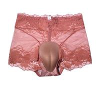 Generico Boxer Uomo Senza Cuciture-Biancheria Intima con Cuscino in Spugna con Sospensorio in Rete Trasparente a Vita Alta in Pizzo Sexy stereoscopico 3D da Uomo