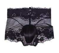 Generico Boxer Uomo Senza Cuciture-Biancheria Intima con Cuscino in Spugna con Sospensorio in Rete Trasparente a Vita Alta in Pizzo Sexy stereoscopico 3D da Uomo