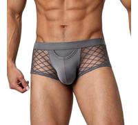 Generico Boxer Uomo Trasparenti e Traspiranti, Intimo Basic Monocromo con Design a Griglia,Comodo Elegante Tempo libero Festivalmente Traspirabile Mutande Comode da Palestra