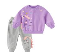 Generico Boy Set di Vestiti per Bambini Felpa 2 Pezzi Pullover Girocollo a Maniche Lunghe Top E Pantaloni Neonato Completo Tuta Vestiti dei Bambini Unisex Set Maschio Neonato Completi