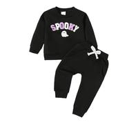 Generico Boy Set di Vestiti per Bambini Neonati Outfits Pullover Girocollo a Maniche Lunghe Top E Pantaloni dei Bambini Unisex Set Felpa 2 Pezzi Completini in Tuta da Neonati