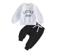 Generico Boy Set di Vestiti per Bambini Neonati Outfits Pullover Girocollo a Maniche Lunghe Top E Pantaloni Felpa 2 Pezzi Jogging Pantaloni Tuta Sportiva Maschio Neonato Completi