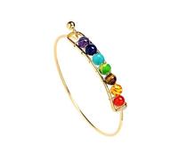Generico Bracciale 7 Chakra Per Donna, Occhi Di Tigre, Braccialetto Di Ametista, Cristallo Curativo Naturale, Gioielli Con Pietre Preziose Colorate, Gioielli Di Protezione Per Donna, Stile Dorato 2