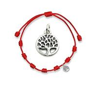 Genérico - Bracciale 7 nodi rosso con albero della vita - Filo rosso protezione contro il malocchio ed energia negativa - Amuleto per buona fortuna e amicizia - Uomo donna coppia (Albero della vita),