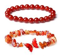 Generico Bracciale a doppio strato con farfalla di cristallo They Fly With Us Every Day, braccialetto curativo Strong As Fuck Rebirth Butterfly, regalo per donna (H)