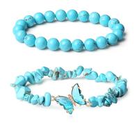 Generico Bracciale a doppio strato con farfalla di cristallo They Fly With Us Every Day, braccialetto curativo Strong As Fuck Rebirth Butterfly, regalo per donna (G)