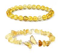 Generico Bracciale a doppio strato con farfalla di cristallo They Fly With Us Every Day, braccialetto curativo Strong As Fuck Rebirth Butterfly, regalo per donna (K)