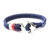 Generico BRACCIALE ANCORA UOMO CORDA BARCA ACCIAIO BLU BOAT CROMATO DONNA