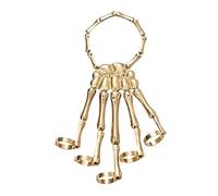 Genérico Bracciale Anello Con Mano Scheletrico,Braccialetti Punk Di Halloween - Gioielli Osso Di Bambola Per Le Donne Regalo Festa Delle Streghe, Consulte la descripción, Vedere la descrizione, Vedere
