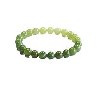 Generico Bracciale artigianale in giada Hotan naturale da 8 mm - Design a cambiamento graduale dell'acqua limpida