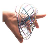 Generico Bracciale Cinetico Acciaio - Anello Flusso Magico, Giocattolo Molla | Antistress Scienza Educativo Danza Sensoriale Interattivo Metallo Bambini Adulti Relax Movimento Design PRO Top