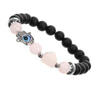 Generico Bracciale con Charms Mano e Cristallo Rosa Accessorio e Compleanno Natale