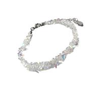 Generico Bracciale con collana perle vetro scintillante Design a taglio multiplo Materiali prima qualità Lunghezza regolabile Gioielli senza data Catena perline multifunzionale scintillante