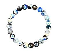 Generico Bracciale Con Pietre,Bracciale In Pietre Naturali | Gioiello Regolabile In Agata Blu Per Uomo Donna Coppia Yoga Business E Libero