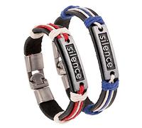 Generico Bracciale Cuoio Uomo, Braccialetti In Pelle Per Coppie Da 2 Pezzi, Targhetta Per Cani, Gioielli Dell'Amicizia Intrecciati Fatti A Mano, Gioielli Per Coppie Con Custodia, Regali Per Gli Amor