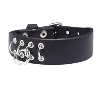 Generico Bracciale Cuoio Uomo, Braccialetto Creativo Regolabile In Pelle, Stile Gotico Punk, Largo, Semplice, Vintage, Affascinante, Per Uomo E Donna, Nero, 22 Cm