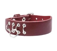 Generico Bracciale Cuoio Uomo, Braccialetto In Pelle Punk Gotico Regolabile, Braccialetto Largo, Semplice, Vintage, Affascinante, Per Uomo E Donna, Rosso, 22 Cm