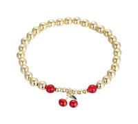 Generico Bracciale da donna esagerato con perline di rame grandi e design elastico intrecciato con pendente a banana(Color6)