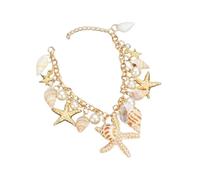 Generico Bracciale Da Guscio Da Spiaggia - Cavo Del Guscio Del Mare Boho Con Anello Regolabile | Banda Di Estiva Alla Moda, Simpatico Bracciale Con Corda Di Conchiglia, Ornamento Del Cuffia Fatto A