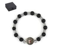 Generico Bracciale della Confraternita dei Cavalieri Onore e Fede | Bracciale della Confraternita dei Cavalieri Honor Faith,Bracciale da cavaliere medievale da uomo con design a croce con scudo