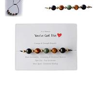 Generico Bracciale di coraggio e forza: un simbolo di resilienza per i guerrieri, Hope Inspirational Witewle with Card, Bracciale in perline, braccialetti di protezione da supporto emotivo (1pcs)