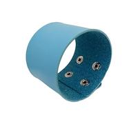 Generico Bracciale Di Cuoio,Braccialetto Largo In Pelle Unisex Retro Steam Punk Bracciale Rigido Wrap Gothic Rock Biker Braccialetti Regolabili Gioielli Larghi Regalo per Ragazzi Uomini Padre Azzurro