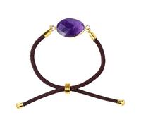 Generico Bracciale di da donna, Bracciali di Bracciale in vero naturale | Bracciale regolabile con bordi irregolari, gioielli unici con ametista per uomo e donna nella collezione di gioielli in
