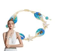 Generico Bracciale di mare, cavigliere da spiaggia per donne,Boho Regolable Waterproof Shell Anklet Beach Jewelry - Moda femminile, eleganti prodotti fatti a mano per festival, crociera, festa