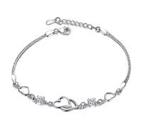 Generico Bracciale Donna Argento 925 Braccialetto Di Perle A Farfalla Smaltate A Goccia Per Donna Con Un Tocco Raffinato E Raffinato Collana Strass Regalo Festa Della Mamma Regali Per Lei